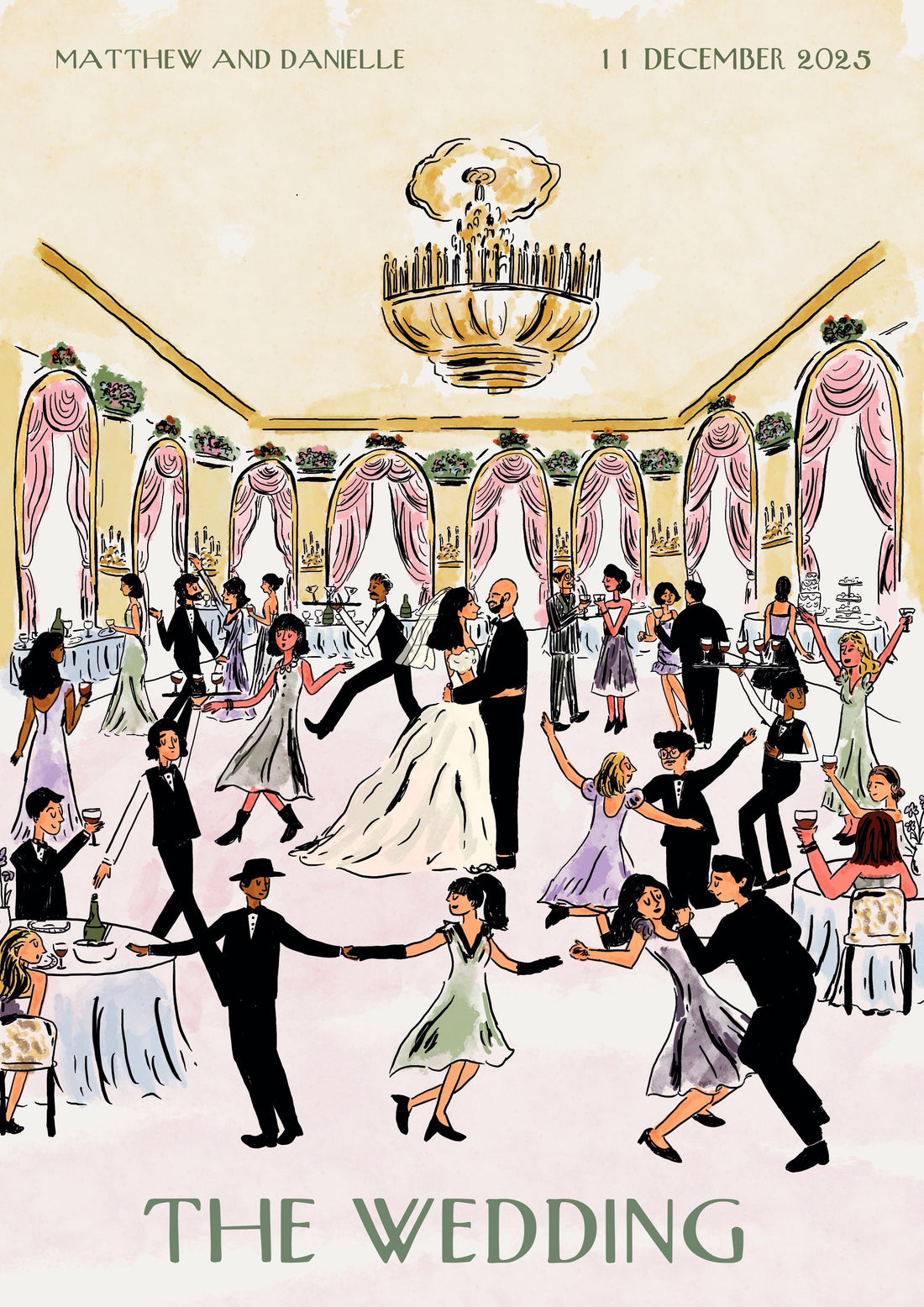 Wedding Illustration (The New Yorker-style)
