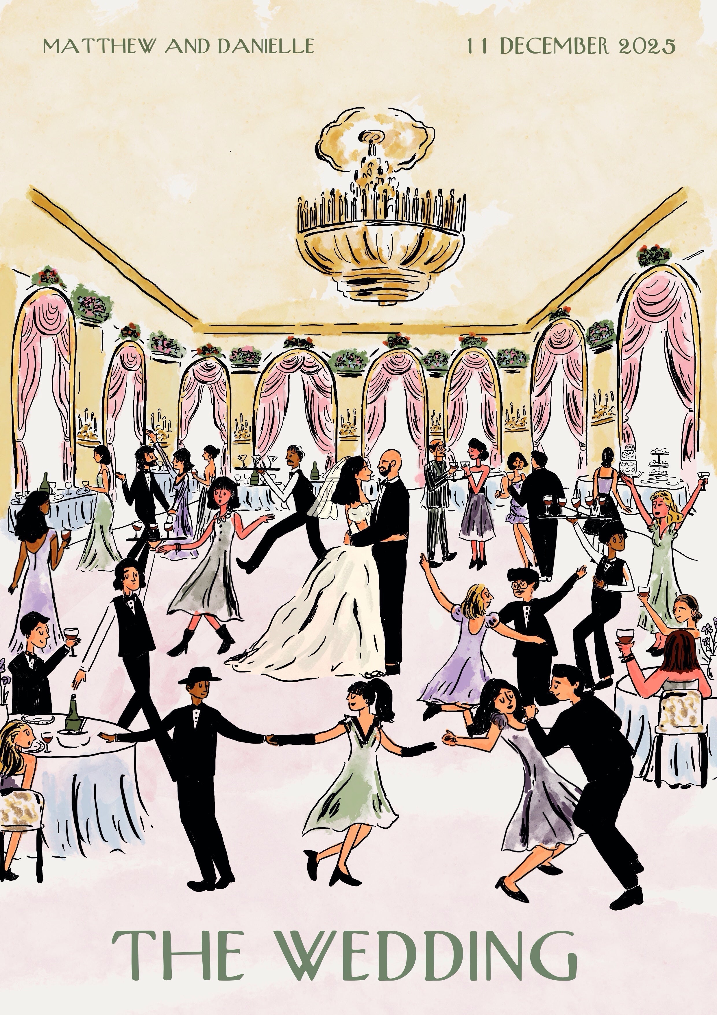 Wedding Illustration (The New Yorker-style)