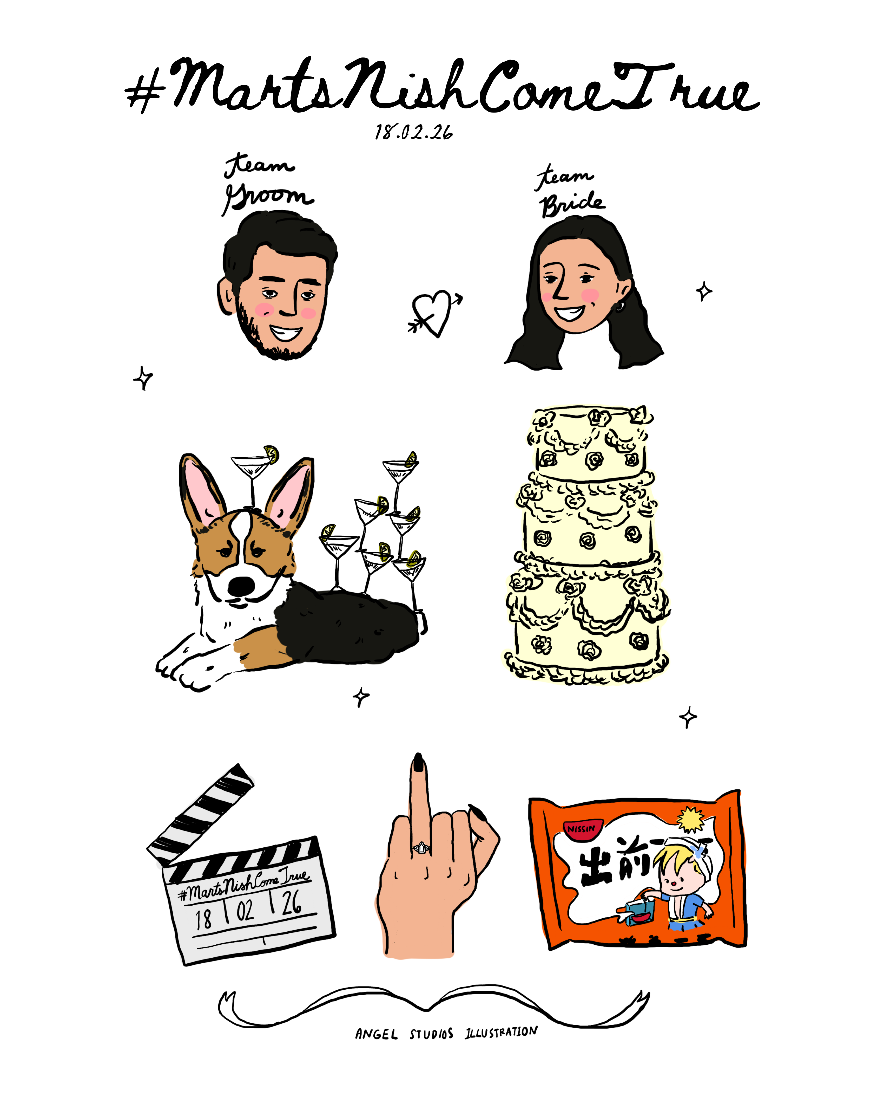 Sticker Sheet for Wedding Merch